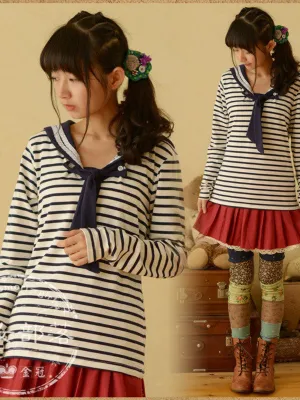lady sailor striped top