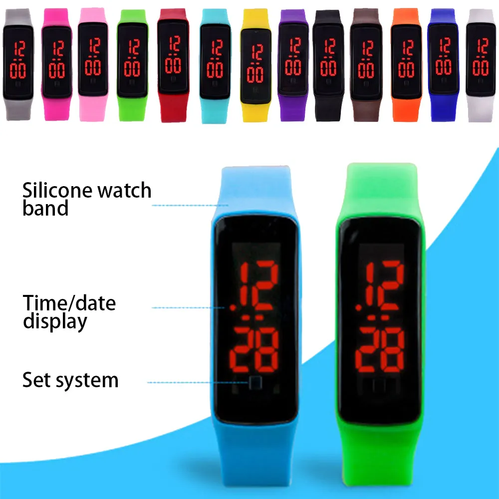 LED Wrist Watches Women Mens Reloj Hombre Montre Femme Clock erkek kol saati simple watches for men kids running Bracelet clock