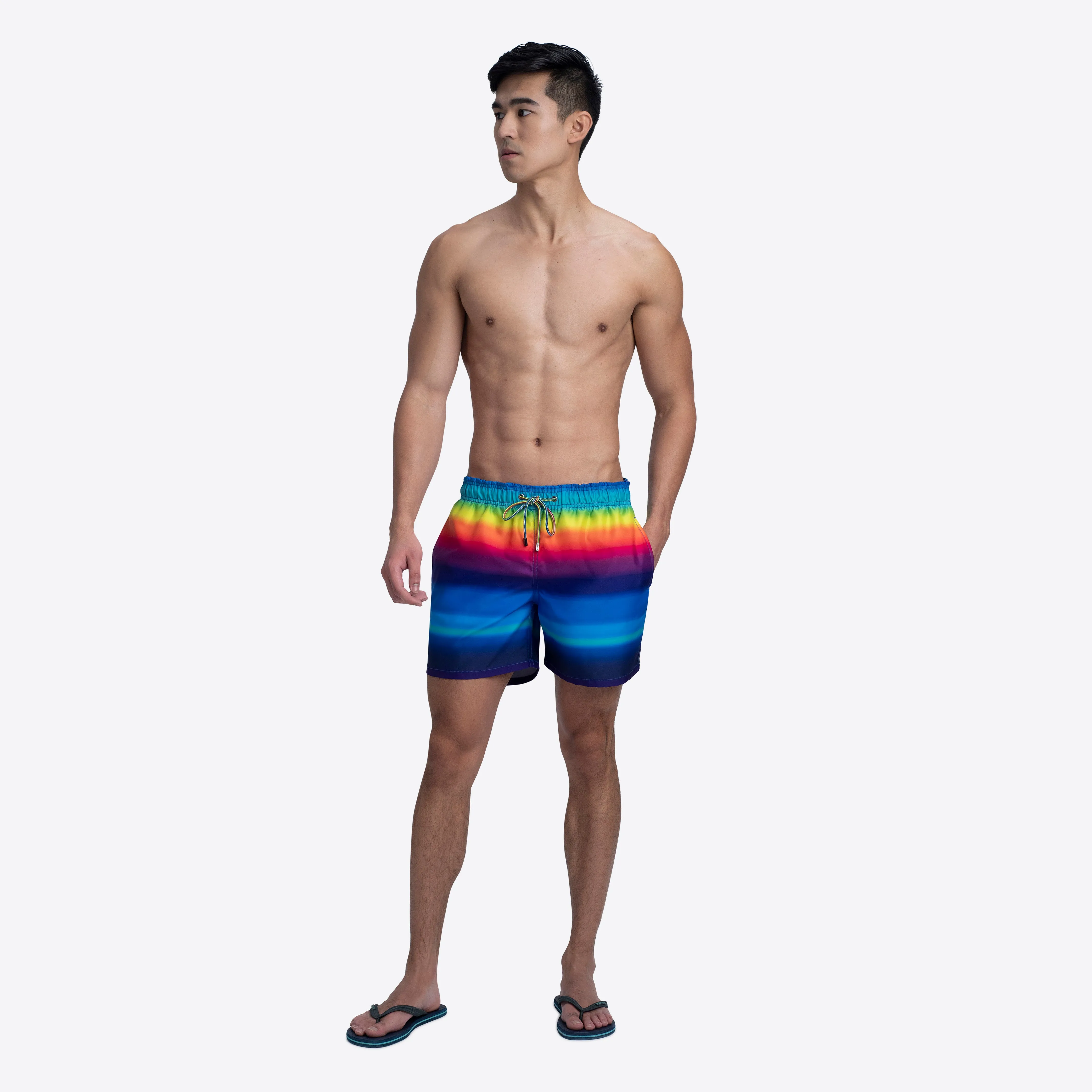LENOX Rainbow Print Swim Trunks
