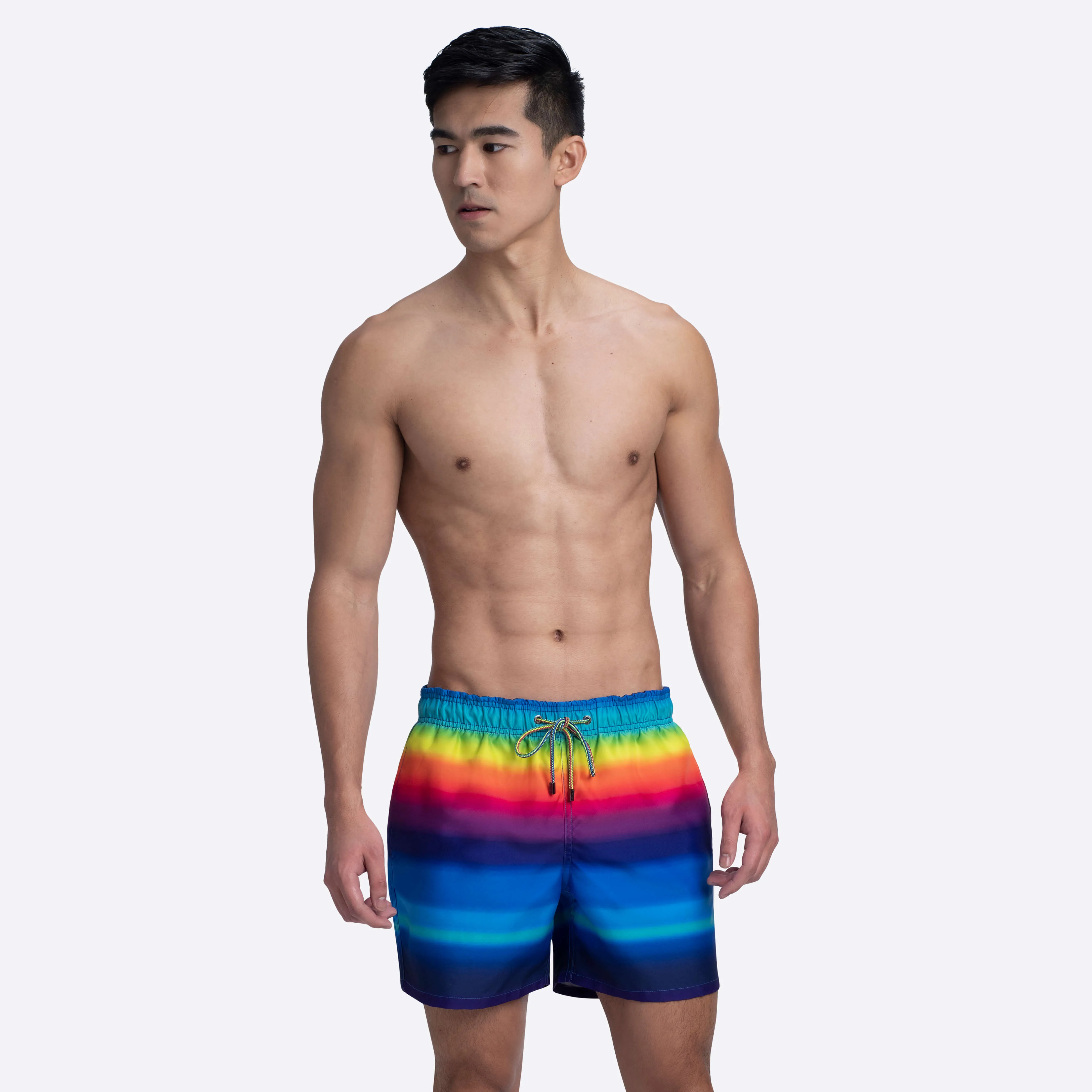 LENOX Rainbow Print Swim Trunks
