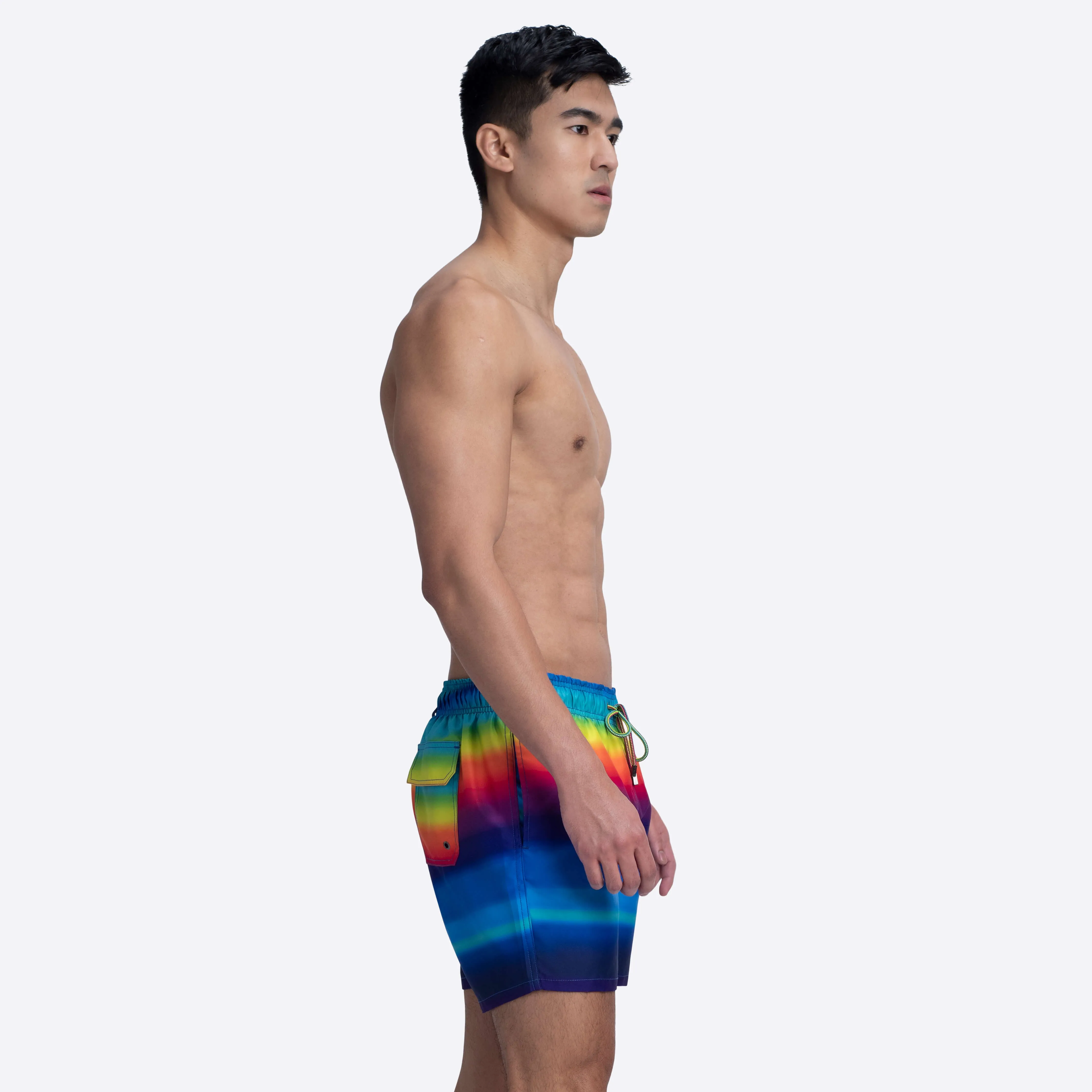 LENOX Rainbow Print Swim Trunks