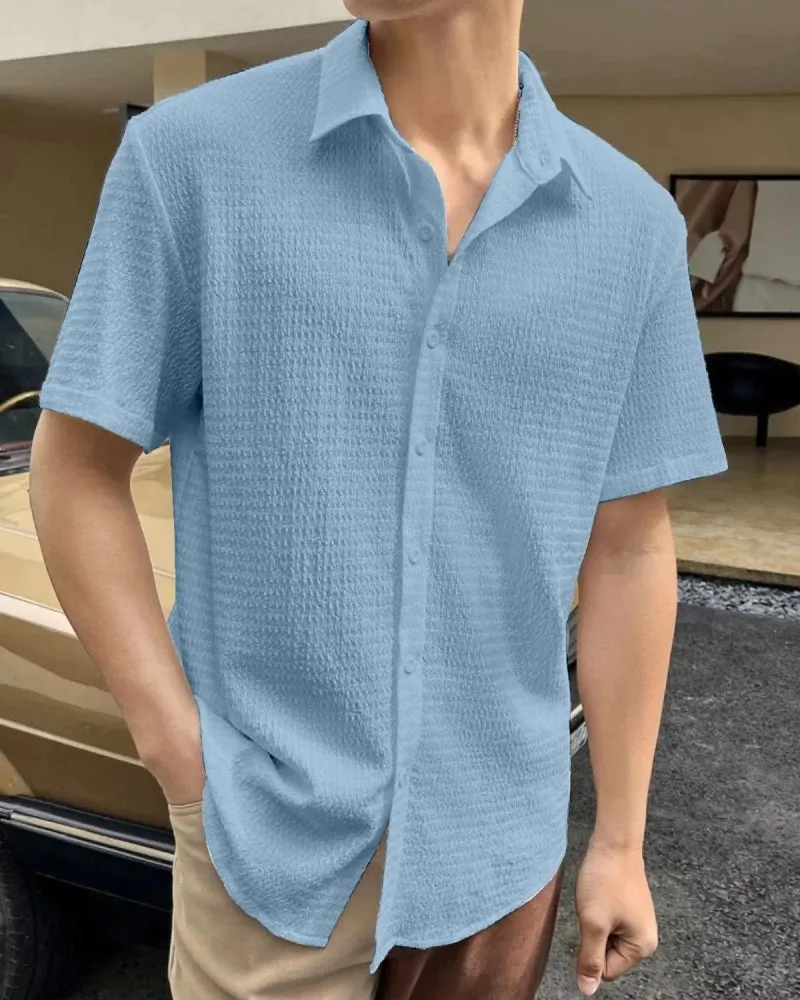 Lexus - Eyelet Button Down Knit Shirt