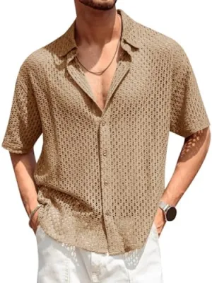 Lexus - Eyelet Button Down Knit Shirt