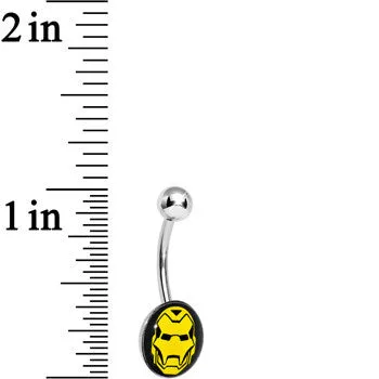Licensed Iron Man Stainless Steel Belly Ring