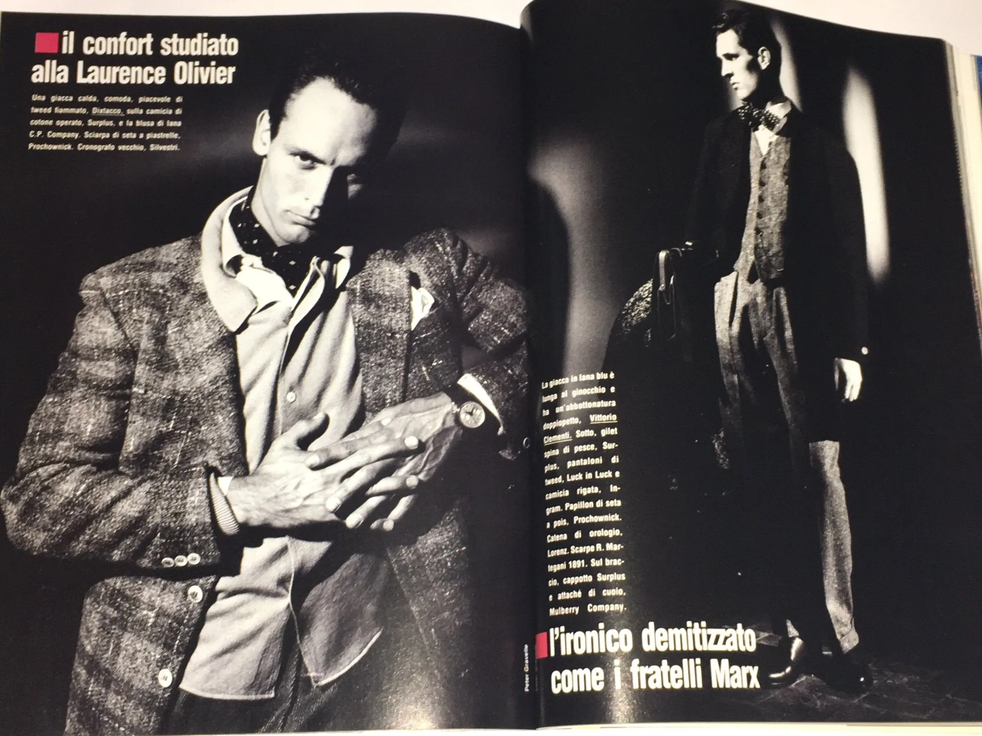 LINEA UOMO September 1985 MEN'S Fashion Magazine TONI THORIMBERT Peter Gravelle