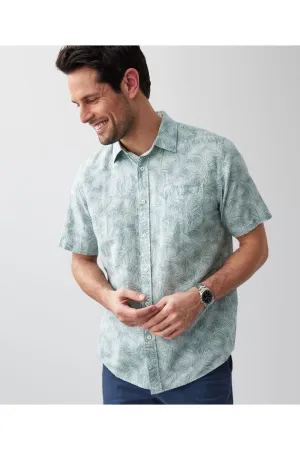 Linen Blend Fern Print S/S Shirt