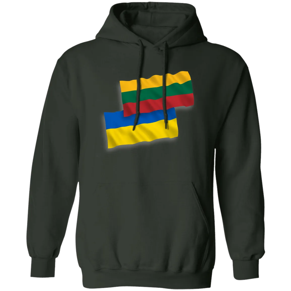 Lithuania Ukraine Flag - Men/Women Unisex Comfort Pullover Hoodie