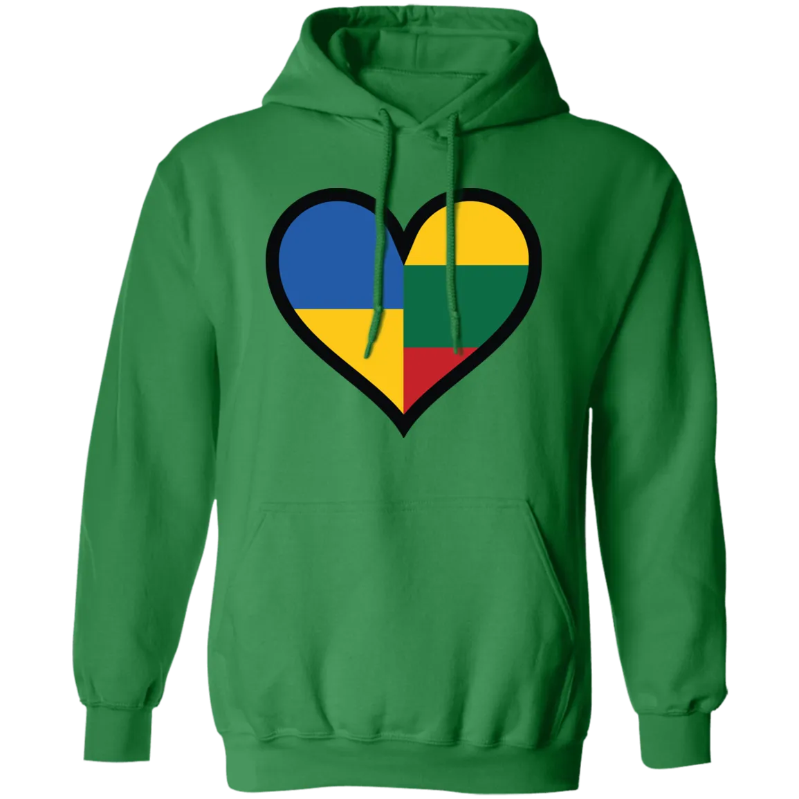 Lithuania Ukraine Heart - Men/Women Unisex Comfort Pullover Hoodie