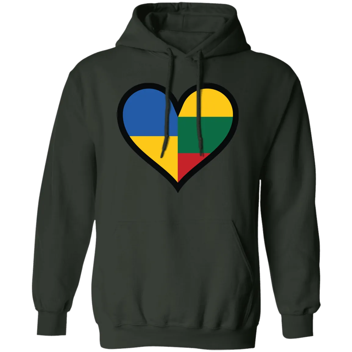 Lithuania Ukraine Heart - Men/Women Unisex Comfort Pullover Hoodie
