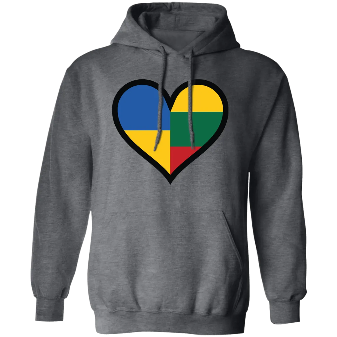 Lithuania Ukraine Heart - Men/Women Unisex Comfort Pullover Hoodie