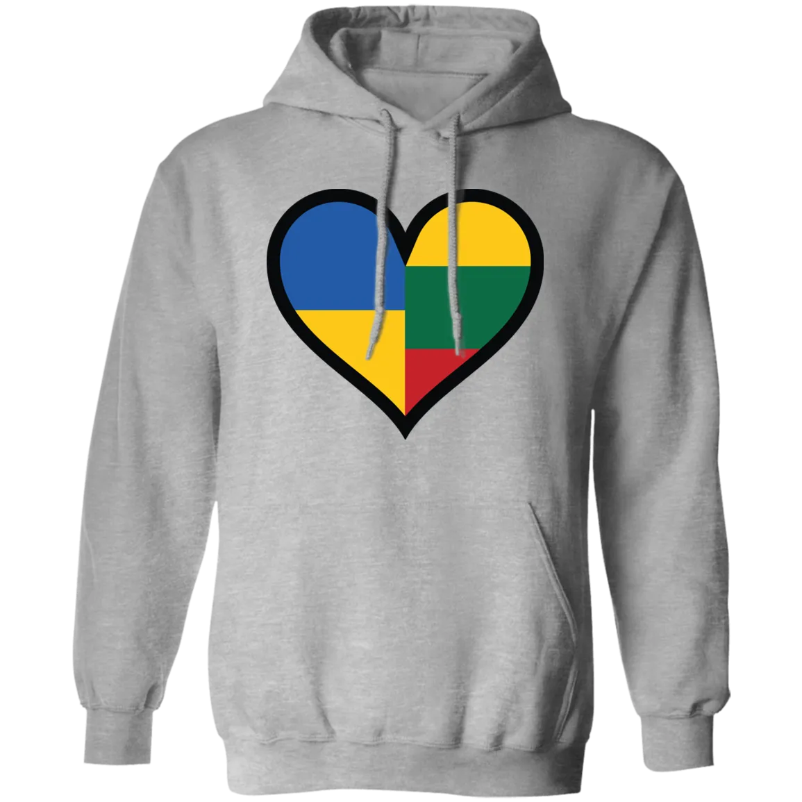 Lithuania Ukraine Heart - Men/Women Unisex Comfort Pullover Hoodie