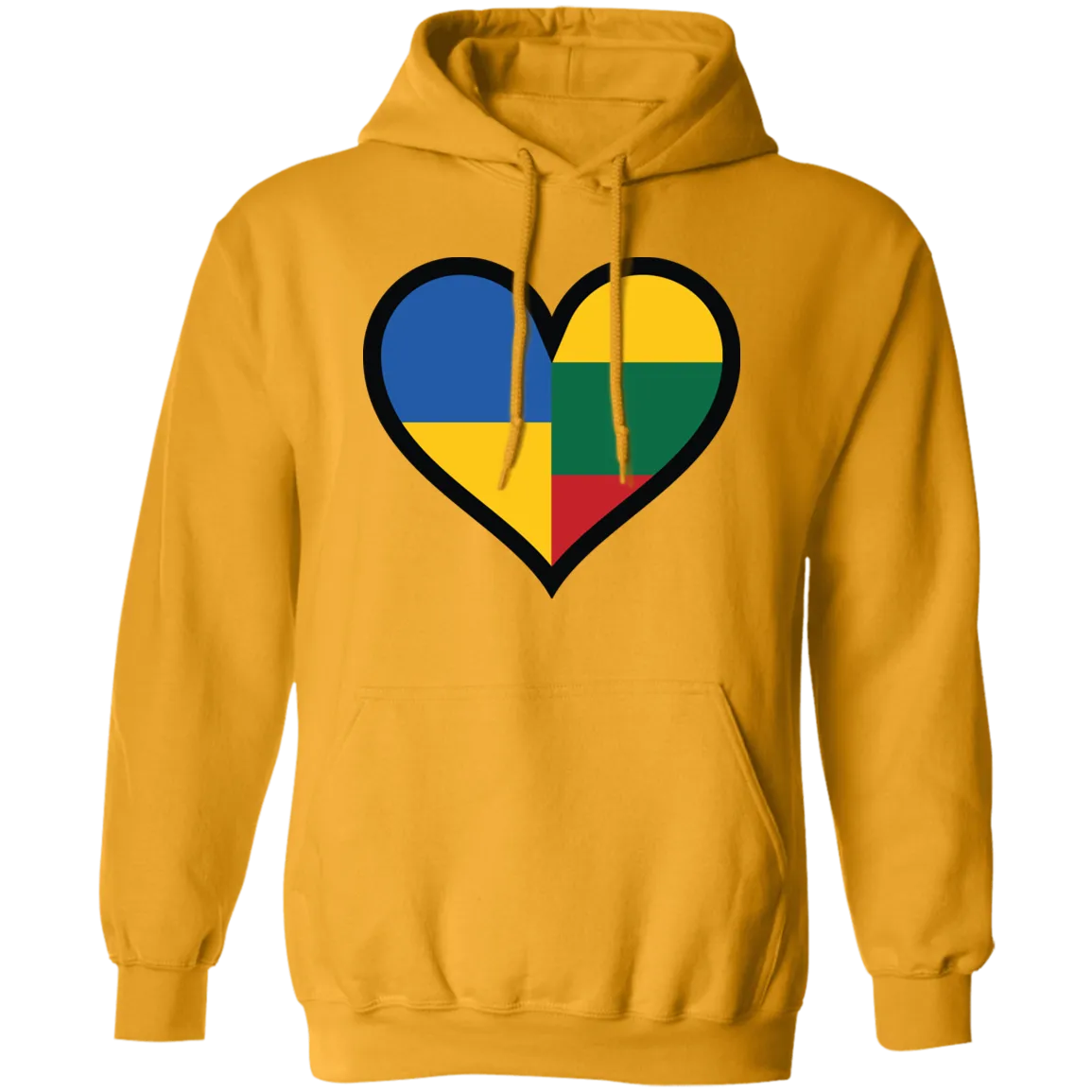 Lithuania Ukraine Heart - Men/Women Unisex Comfort Pullover Hoodie