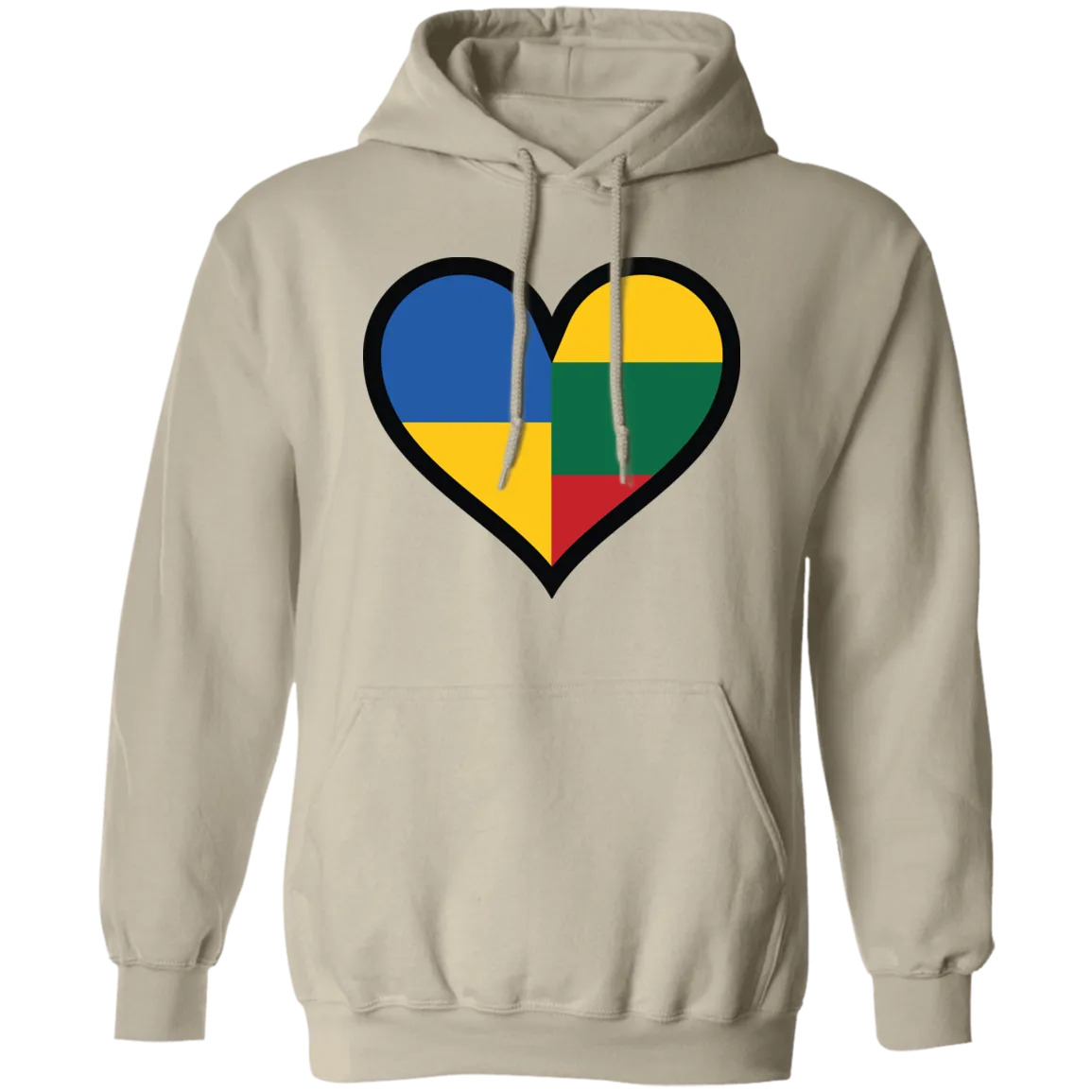 Lithuania Ukraine Heart - Men/Women Unisex Comfort Pullover Hoodie