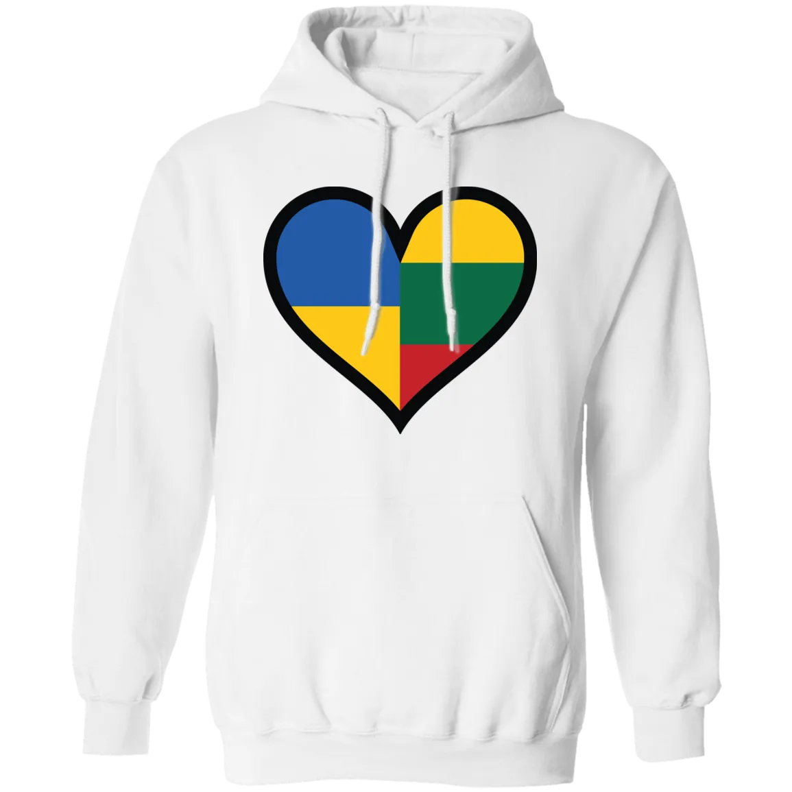Lithuania Ukraine Heart - Men/Women Unisex Comfort Pullover Hoodie