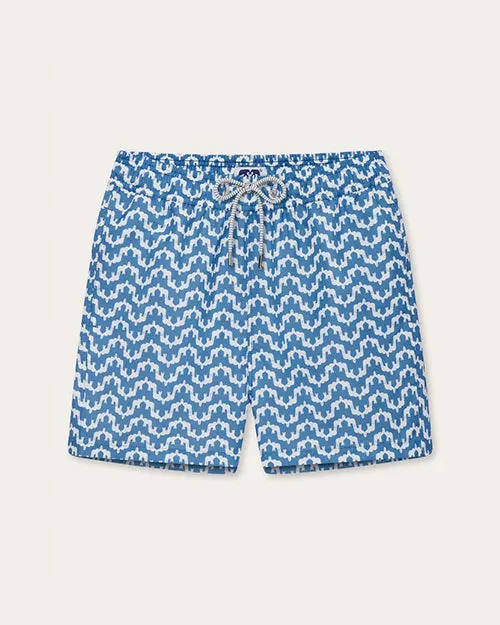 LOVE BRAND & CO | Men's  Staniel Swim Shorts | Elephant Palace Blue