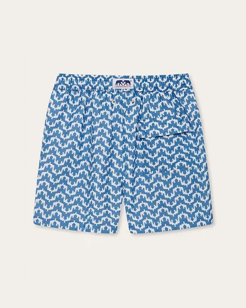 LOVE BRAND & CO | Men's  Staniel Swim Shorts | Elephant Palace Blue