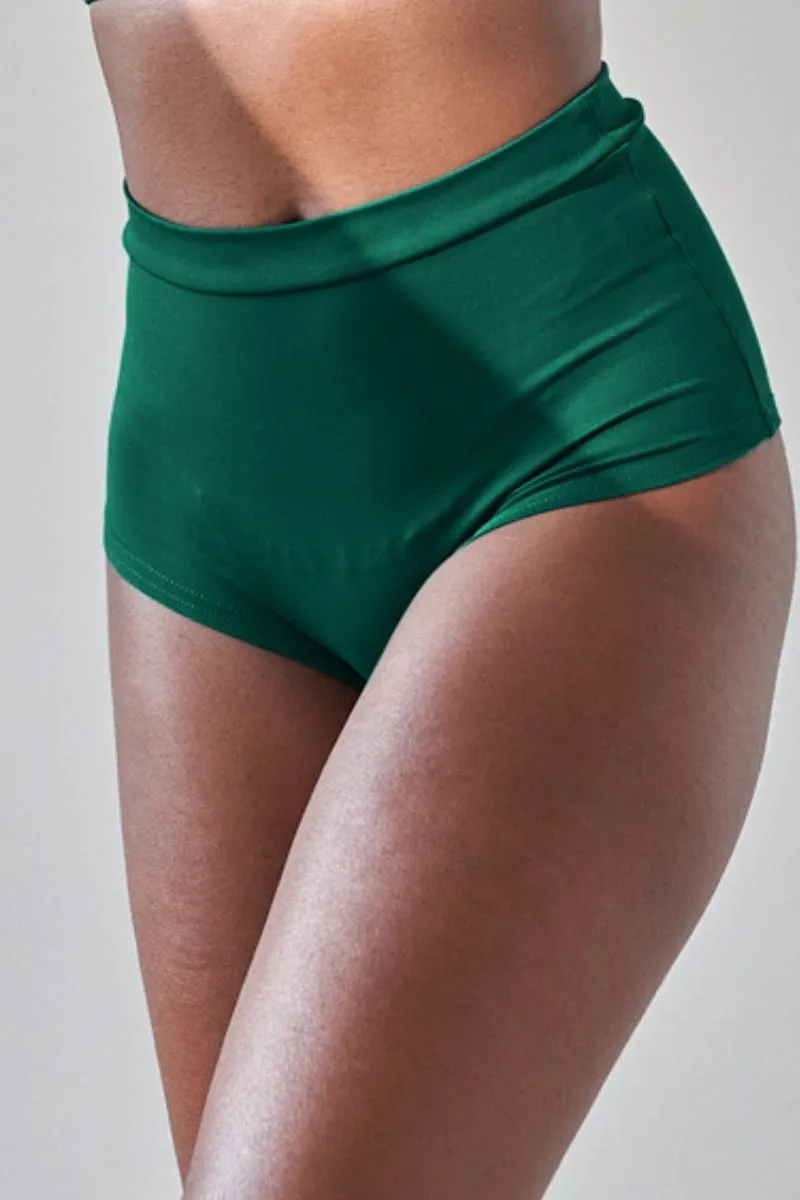 Lunalae High Waist Shorts - Recycled Moss Green