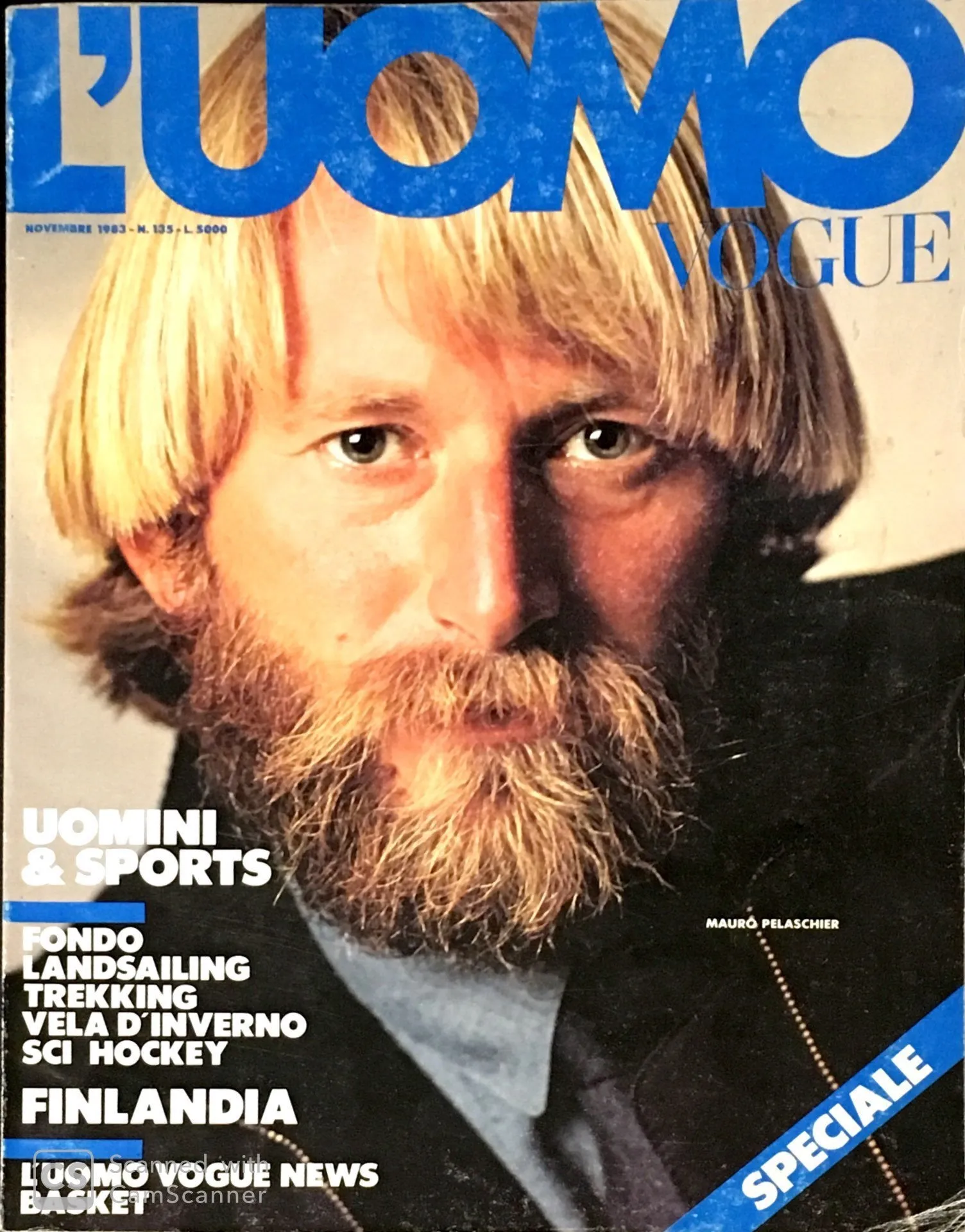 L'UOMO VOGUE Magazine November 1983 MAURO PELASCHIER Vintage Men's Fashion #135