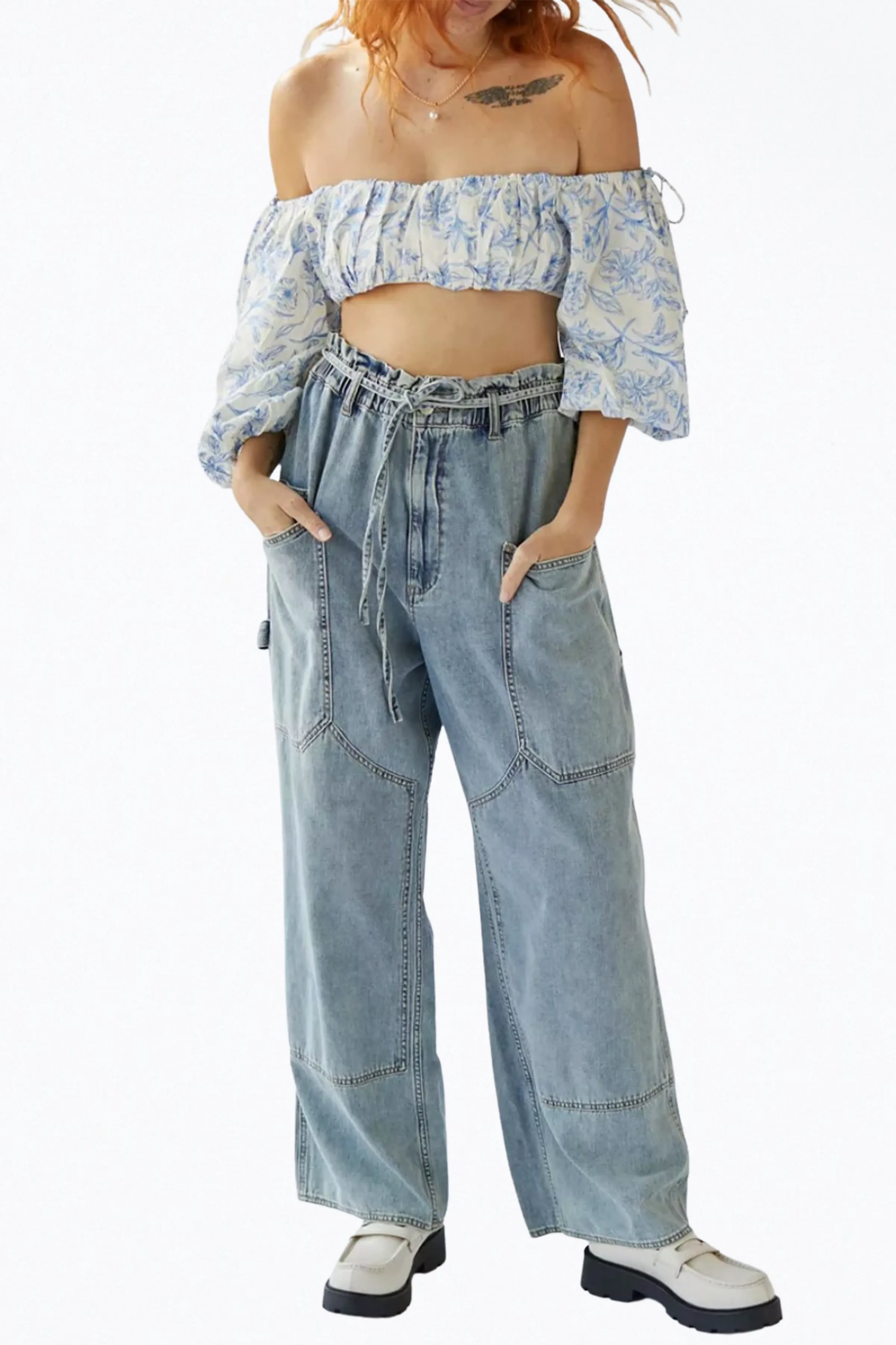 MAISIE CROPPED FLORAL-PRINT TOP