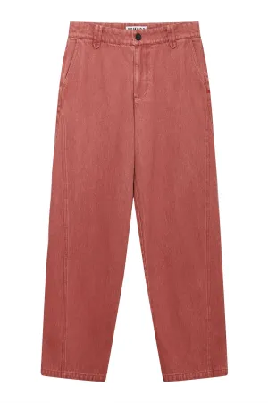 Makulu Men's Organic Cotton Twill Denim Trousers | Red Wash
