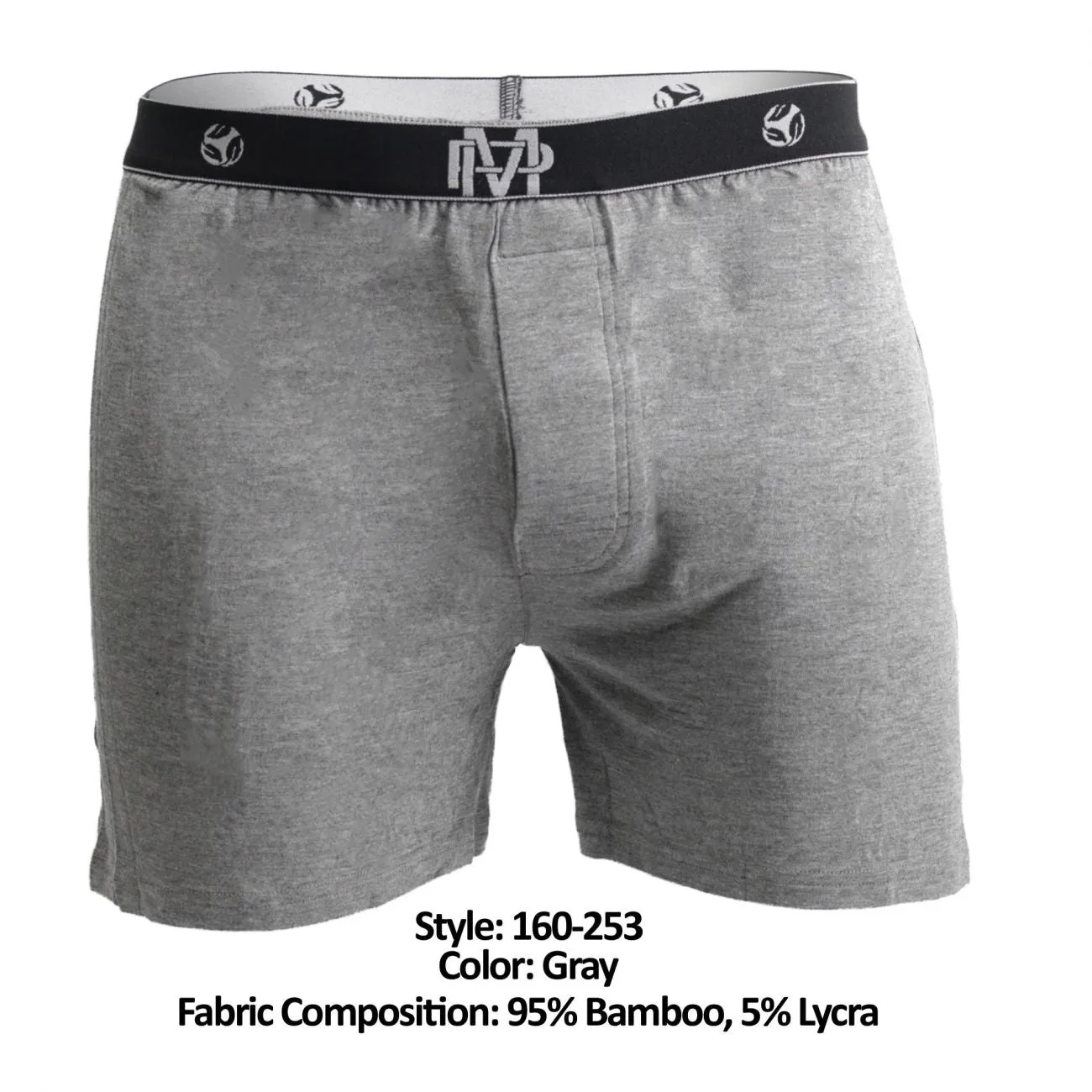 Male Power 160-253 Bamboo Boxer Short Gray