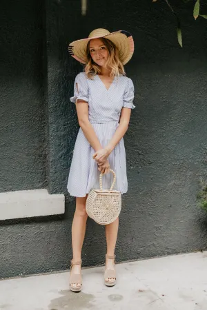 MARA STRIPED WRAP DRESS