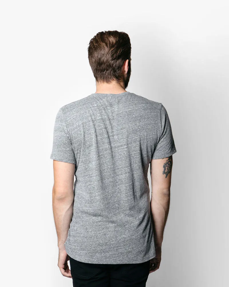 MAT-PKCR03 Richer Poorer Crew Pocket Tee Heather Grey