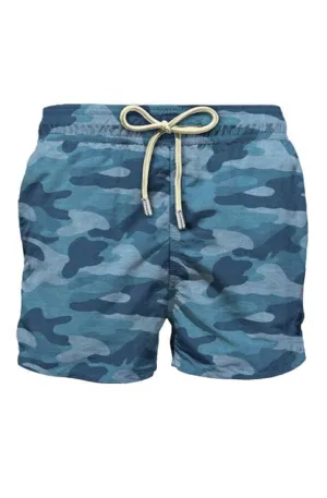 MC2 SAINT BARTH Men Swim Shorts Gustavia Camouflage Denim Print