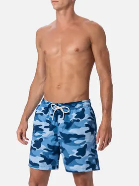 MC2 SAINT BARTH Men Swim Shorts Gustavia Camouflage Denim Print