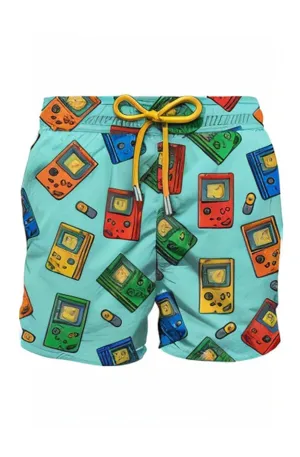 MC2 SAINT BARTH Men Swim Shorts Gustavia Game Boy Print