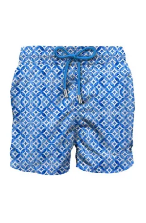 MC2 SAINT BARTH Men Swim Shorts Gustavia Geo Mono Print