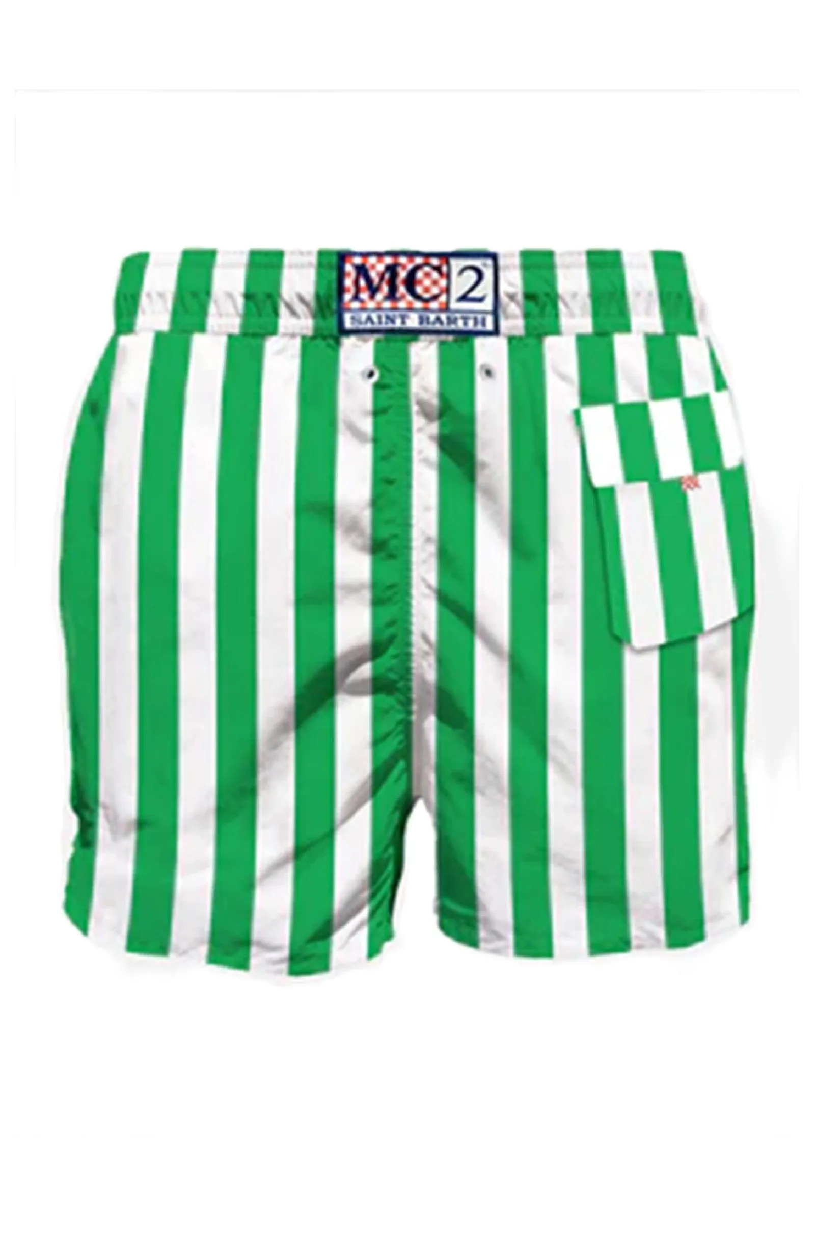 MC2 SAINT BARTH Men Swim Shorts Gustavia Green Striped
