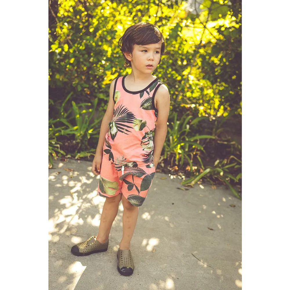 Memphis-Palm Shorts | Coral