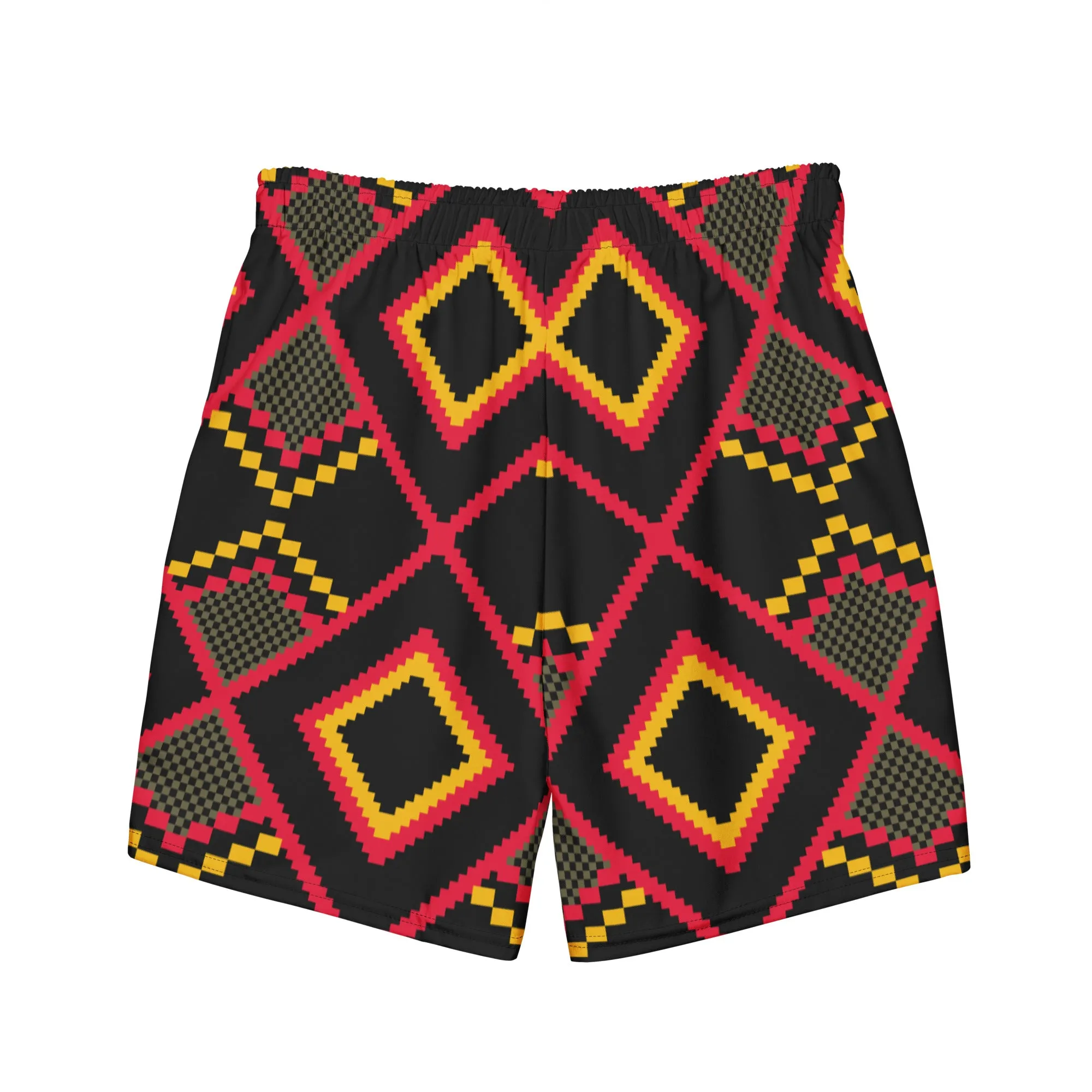 Men's African Wax Print Swim Trunks