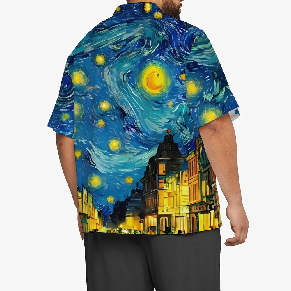 Men's Artistic Abstract Print Short Sleeve Shirt 2304105716