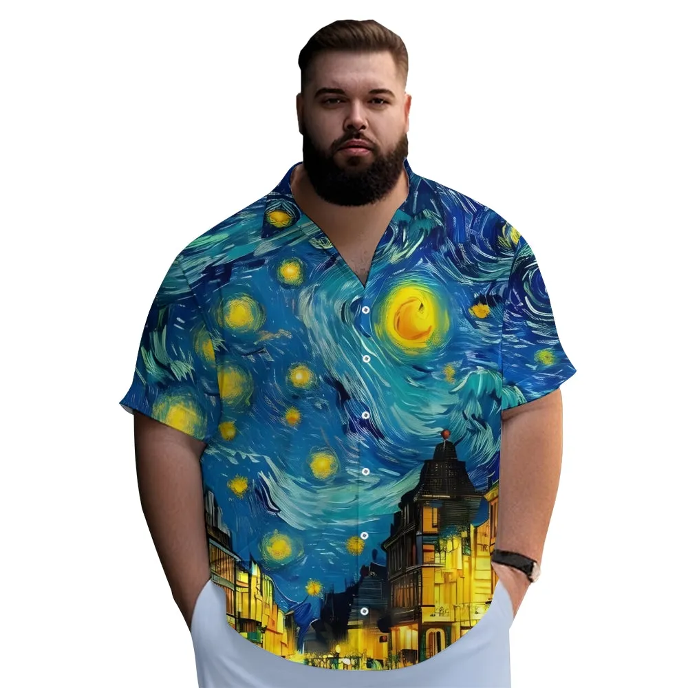 Men's Artistic Abstract Print Short Sleeve Shirt 2304105716