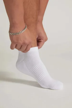 Men's Bamboo White Ankle Socks