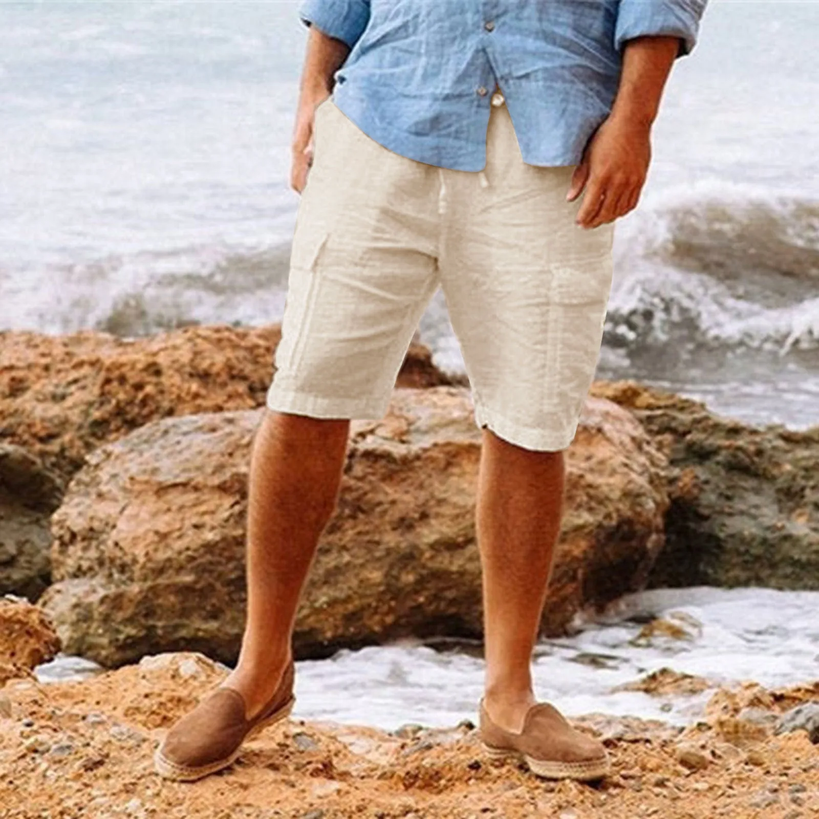 Men's Casual Vacation Beach Hawaiian Cotton Linen
