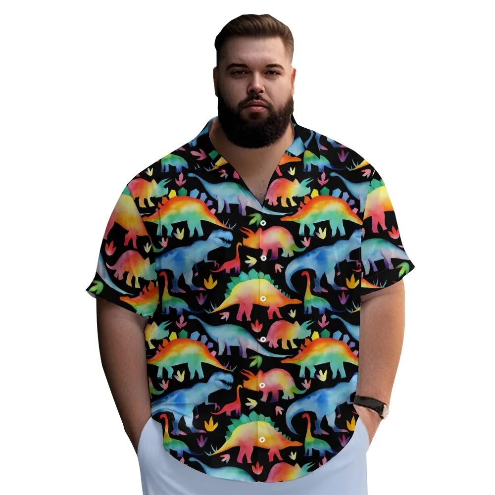 Men's Dinosaur Hawaiian Casual Short Sleeve Shirt 2404001707