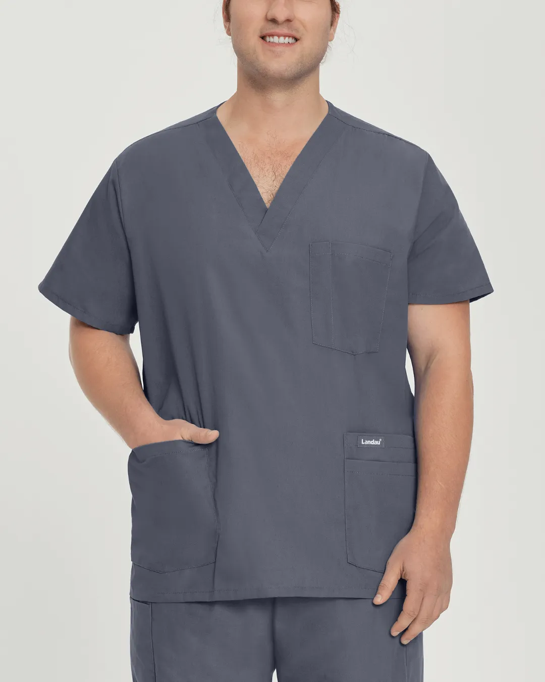 Men's Essentials Scrub Set - Steel Grey