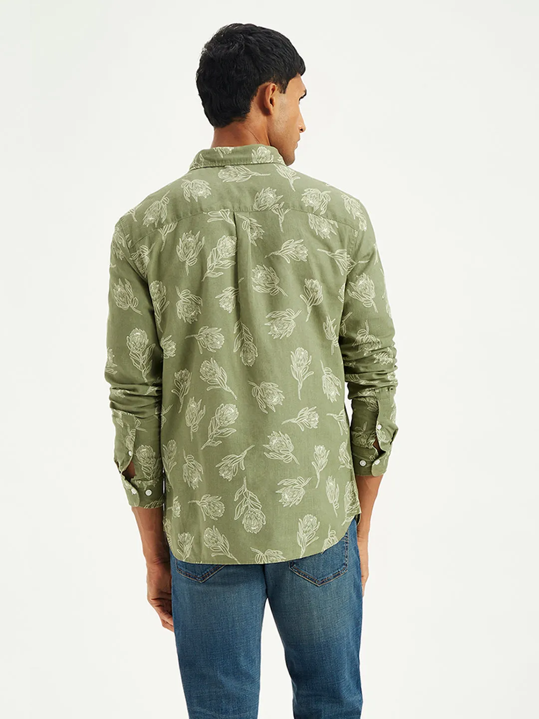 Men's Floral Print Slim Fit Shirt