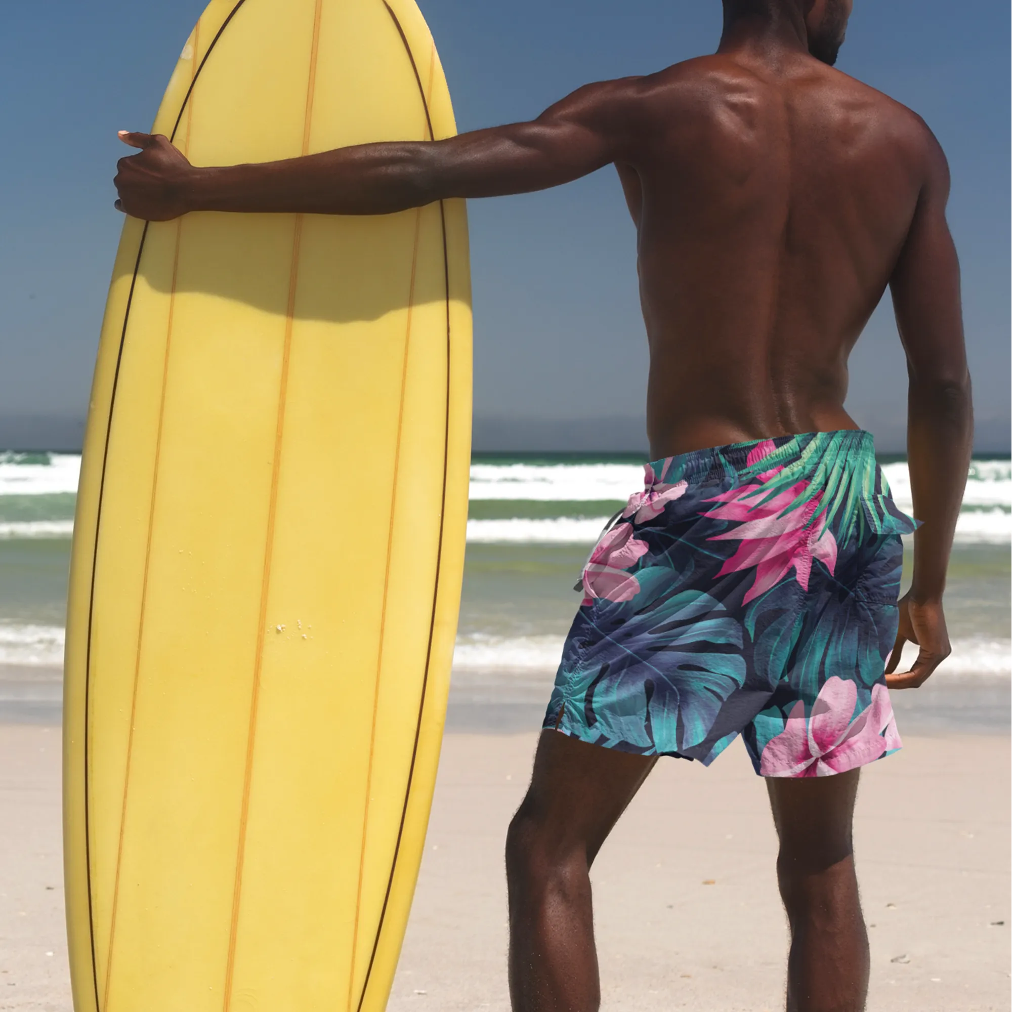 Men's Floral Print Swim Trunks