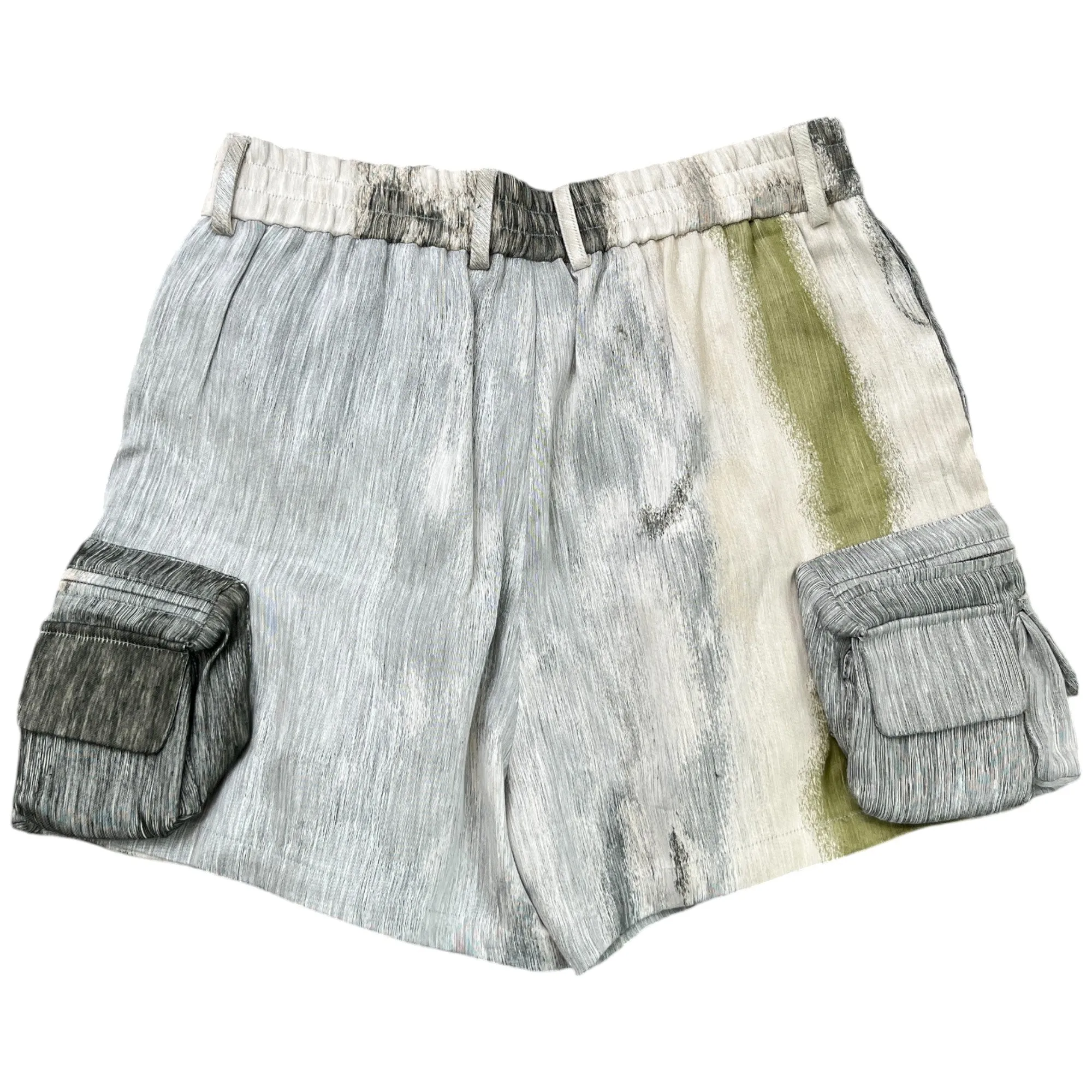 Men's Forest Graphic Print Linen-Blend Shorts Green Size IT 48 / UK 32
