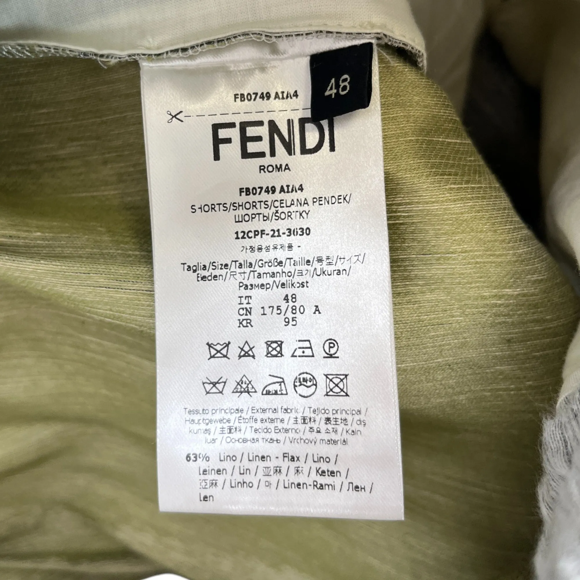 Men's Forest Graphic Print Linen-Blend Shorts Green Size IT 48 / UK 32