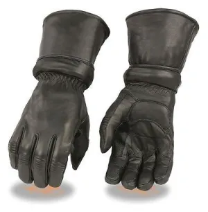 MEN'S GENUINE LEATHER ULTRA LONG GUANTLET THERMAL LINED GLOVES WITH ZIPOFF CUFF