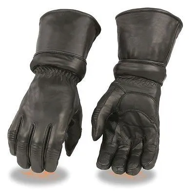 MEN'S GENUINE LEATHER ULTRA LONG GUANTLET THERMAL LINED GLOVES WITH ZIPOFF CUFF