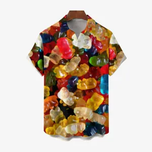Men's Gummy Bear Casual Fashion Short Sleeve Shirt 2307101282