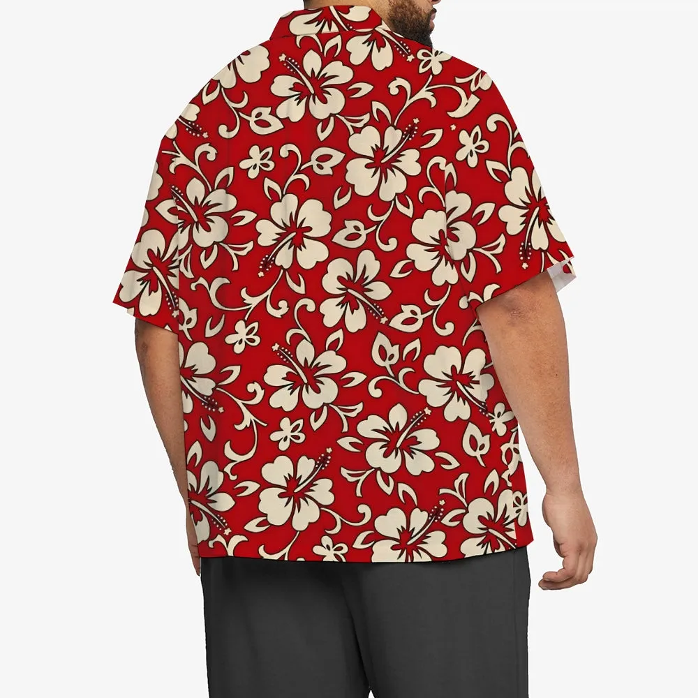Men's Hawaiian Flowers Red Casual Short Sleeve Shirt 2311000690