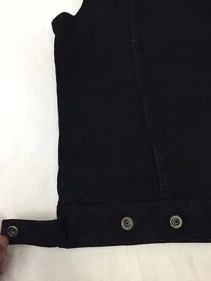 MEN'S JEAN STYLE W/SHIRT COLLAR BLACK DENIM MOTORCYCLE VEST 2 GUN POCKET INSIDE