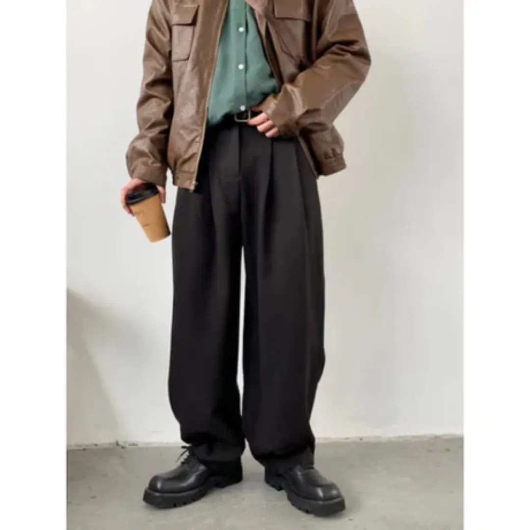 Men's Low Rise Wide Leg Pants | Black
